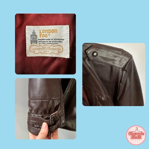 Vintage Dark Brown Leather Bomber Jacket - Picture 4 of 4
